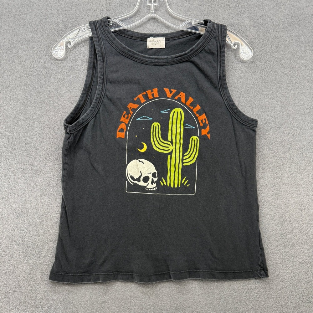 Urban Nation Tank Top Womens Medium Death Valley Graphic Black Skull Cactus